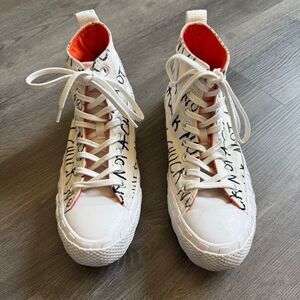 Converse High Top Graphic Chuck Taylor’s Black White 7.5 Men’s